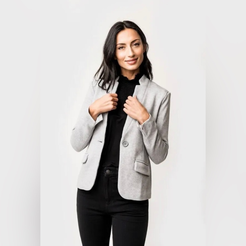 Gibson Grey stretch blazer in SP | Functional Pockets!